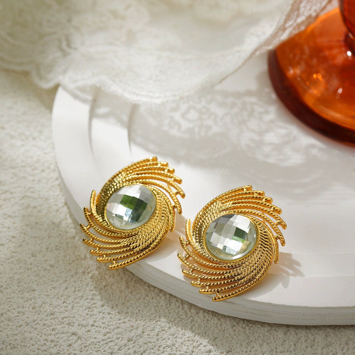Statement Swirl Gemstone Studs jlt13490