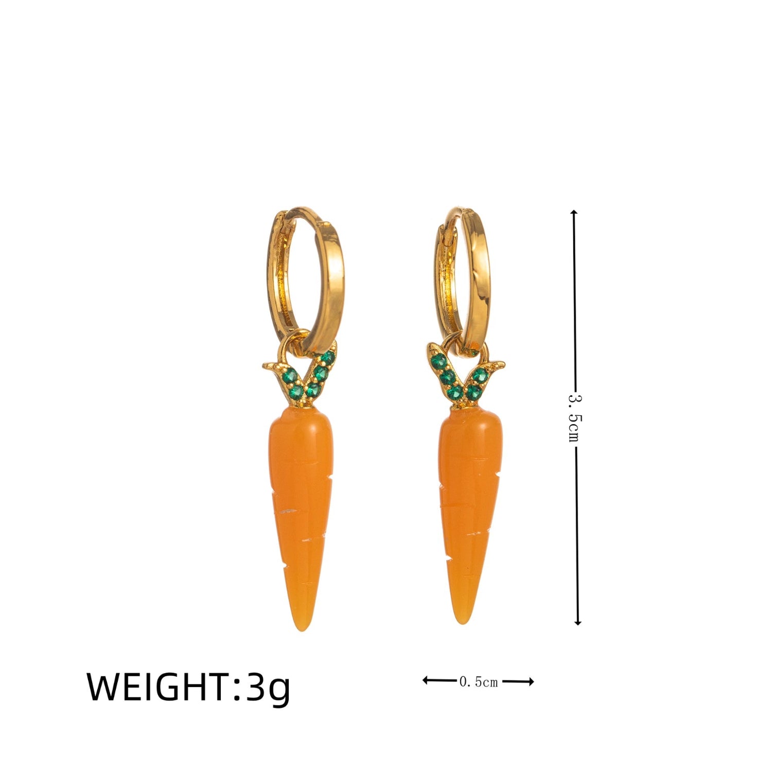 Crystal Carrot Dangle Hoops Earrings jlt13501
