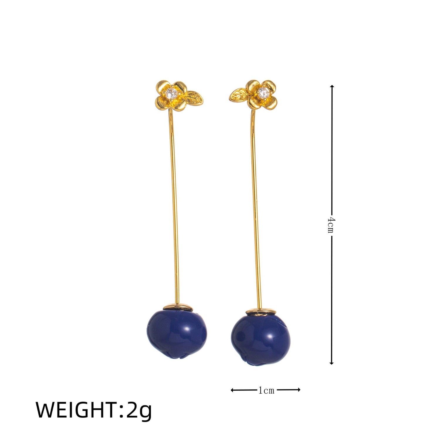 Dangling Blue Fruit Earrings jlt13511
