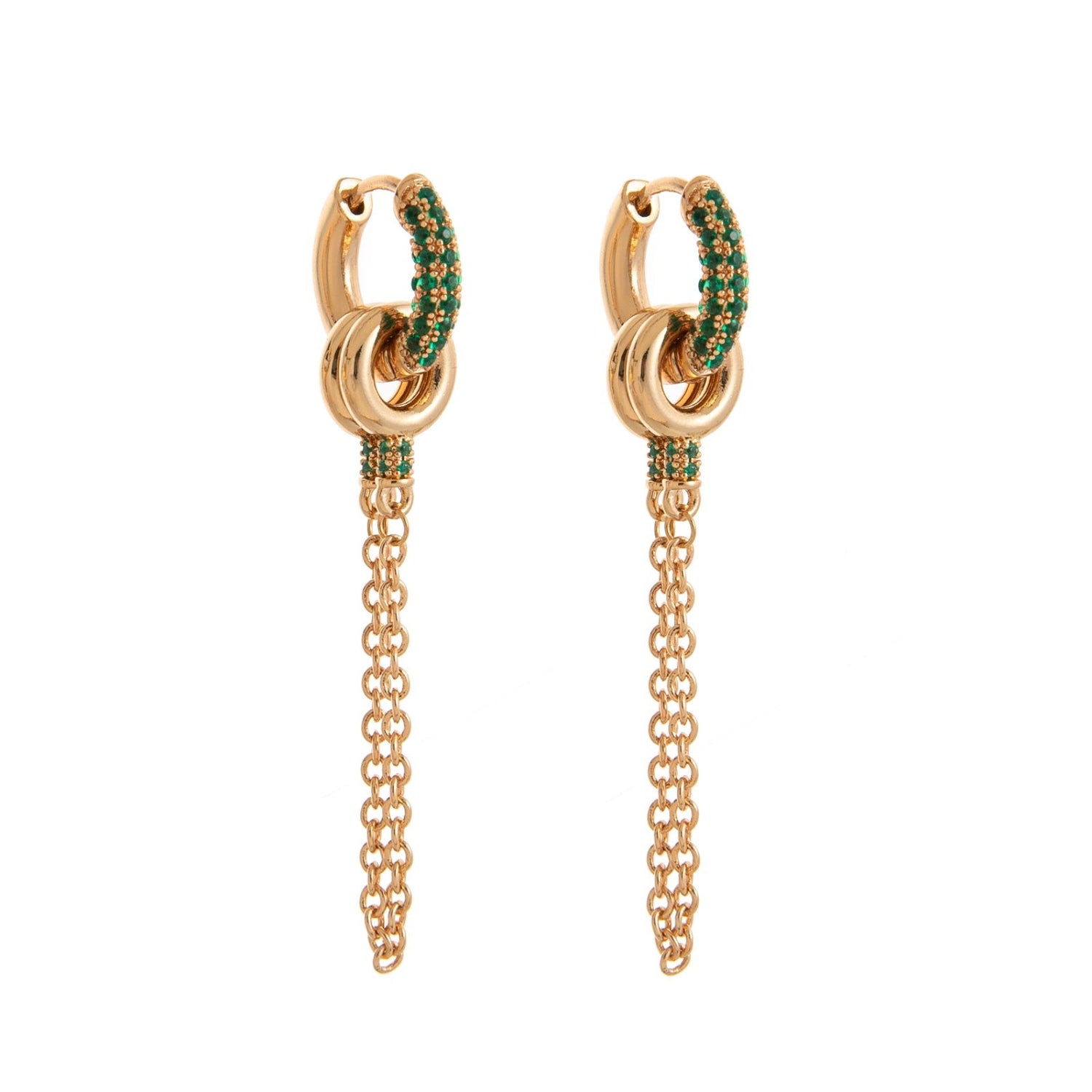 Two-Way Wear Green Earrings jlt13515
