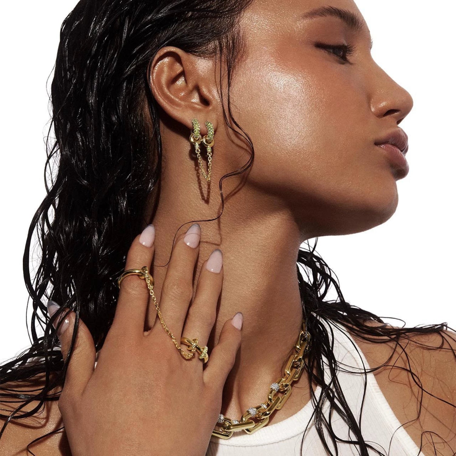 Two-Way Wear Green Earrings jlt13515