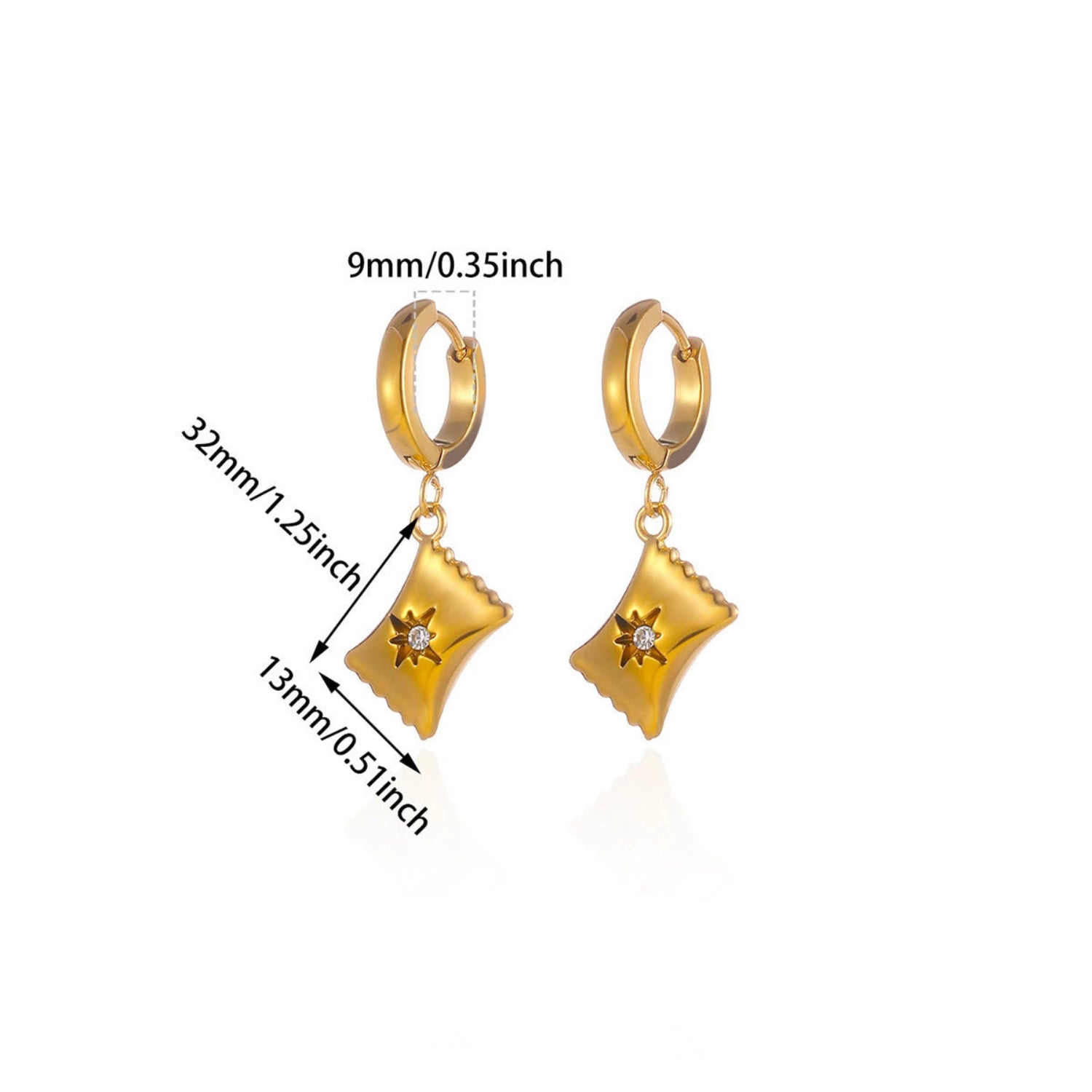 Gold Pillow Huggie Hoop Earrings JLT13599