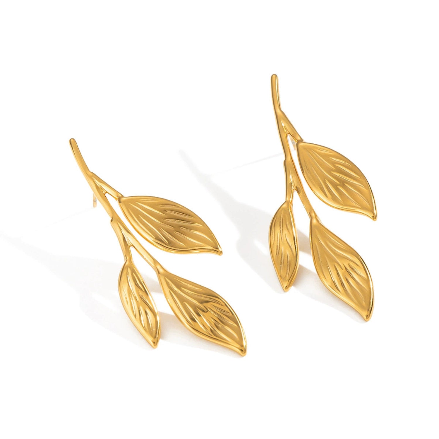 Gold Laurel Branch Stud Earrings JLT13616