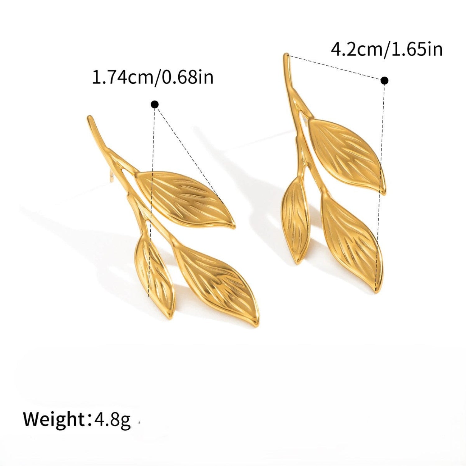 Gold Laurel Branch Stud Earrings JLT13616