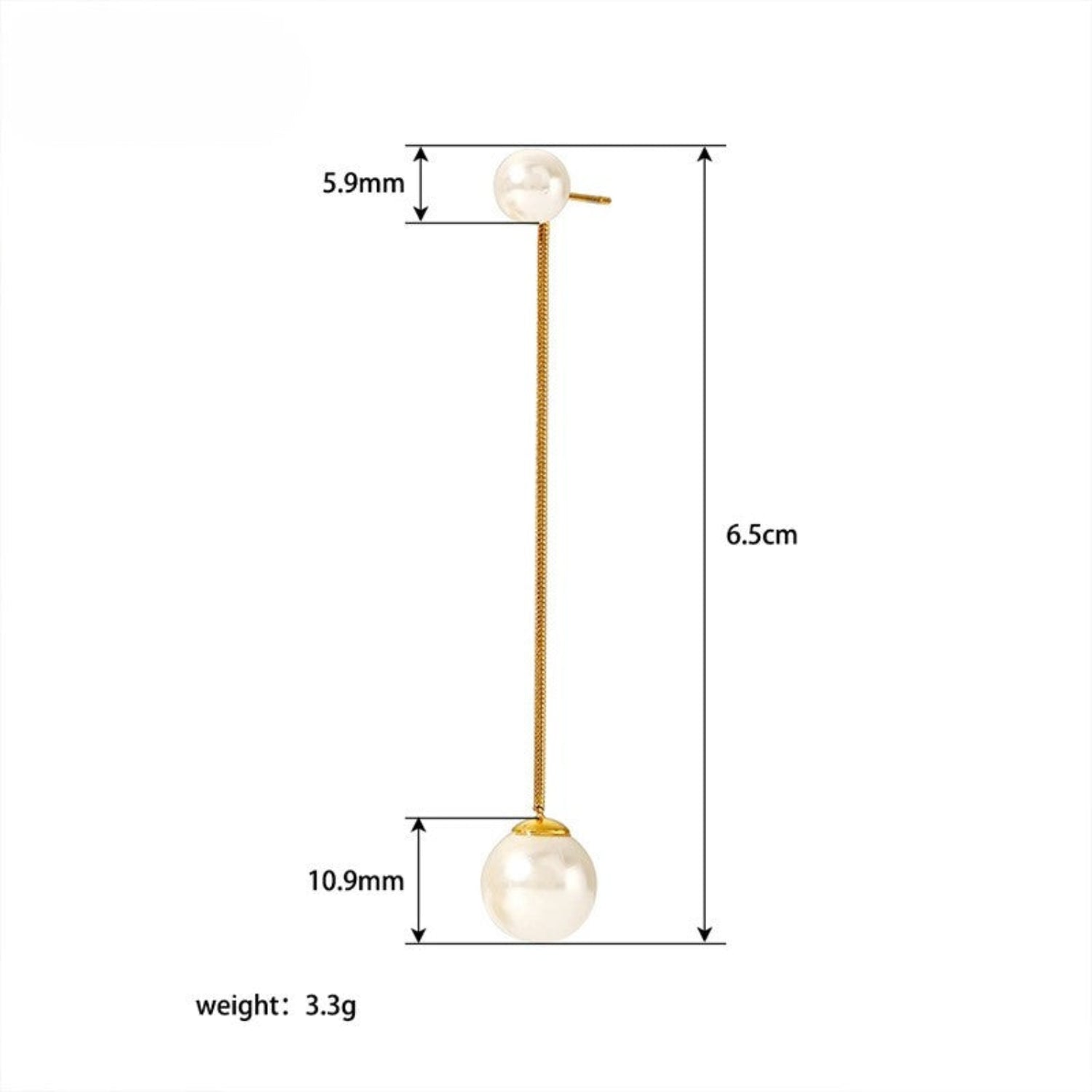 Gold Double Pearl Drop Studs JLT13619