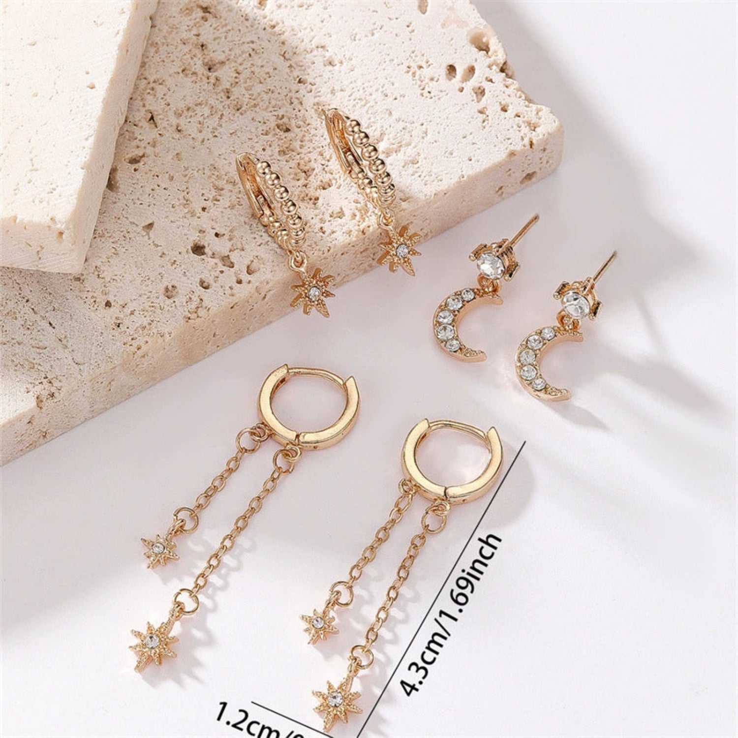 Gold Celestial Multi-Earring Set JLT13635