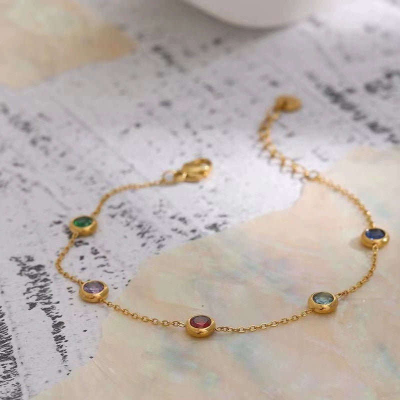 Just Lil Things Artificial Rainbow Charm Bracelets jltb0228