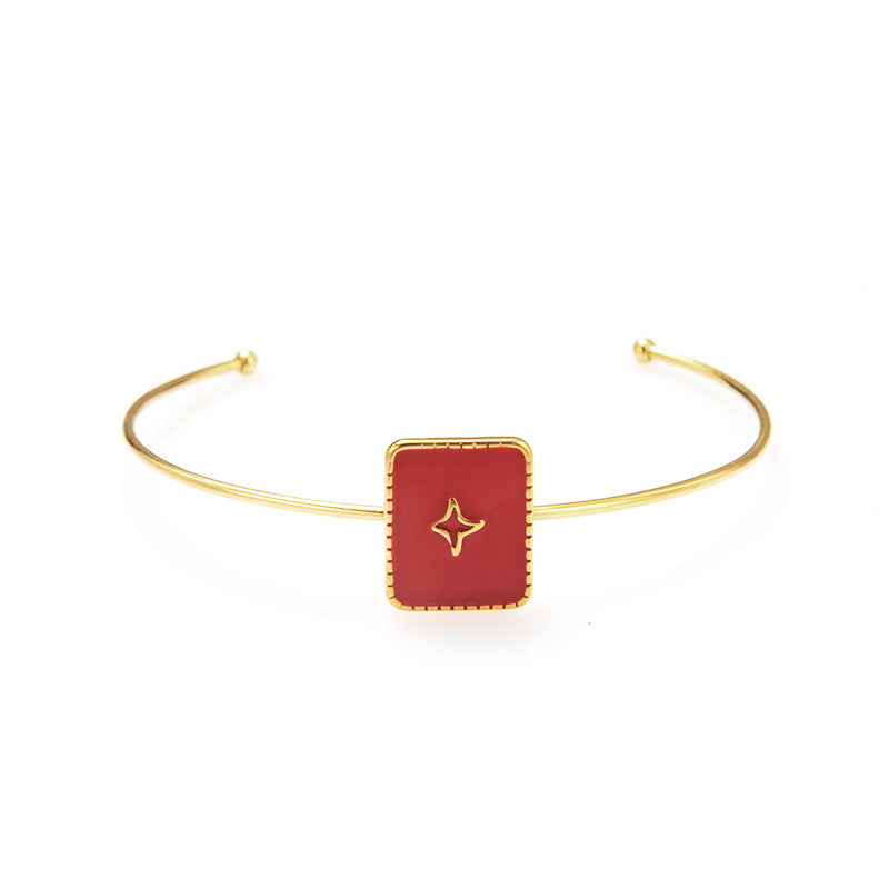 just-lil-things-artifical-Starburst Red Enamel Open Cuff Bracelet-bracelets-jltb0329