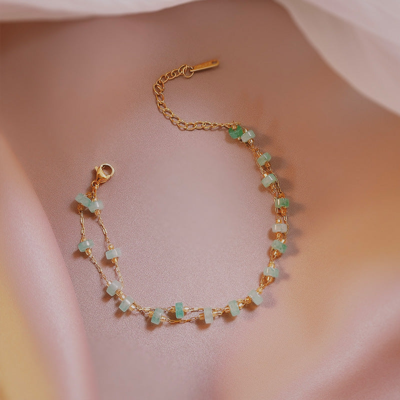 just-lil-things-artifical-Delicate Turquoise Bead Minimal Charm Bracelet in Gold Finish-jltb0334