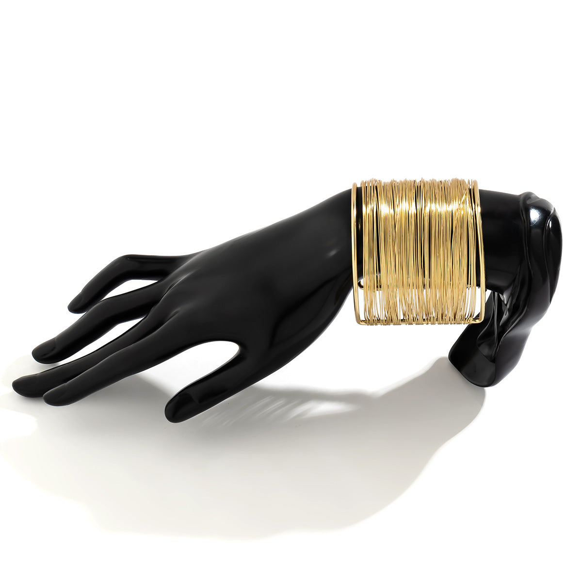 Just Lil Things Artifical Glamorous Multi-Wire Gold-tone Cuff Bracelets