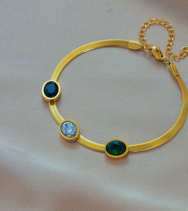 Just Lil Things Artificial Stylish Gemstone Gold Bracelet for Women jltb0348