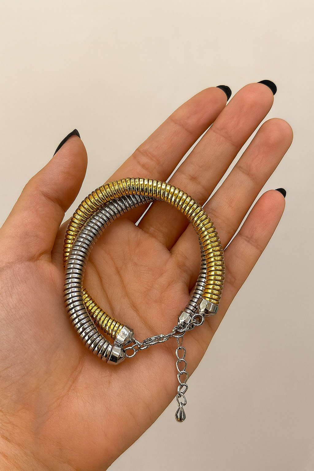 Just lil things artificial Gold Coil Wrap Bracelet – Modern Adjustable Statement Piece JLTPB0394