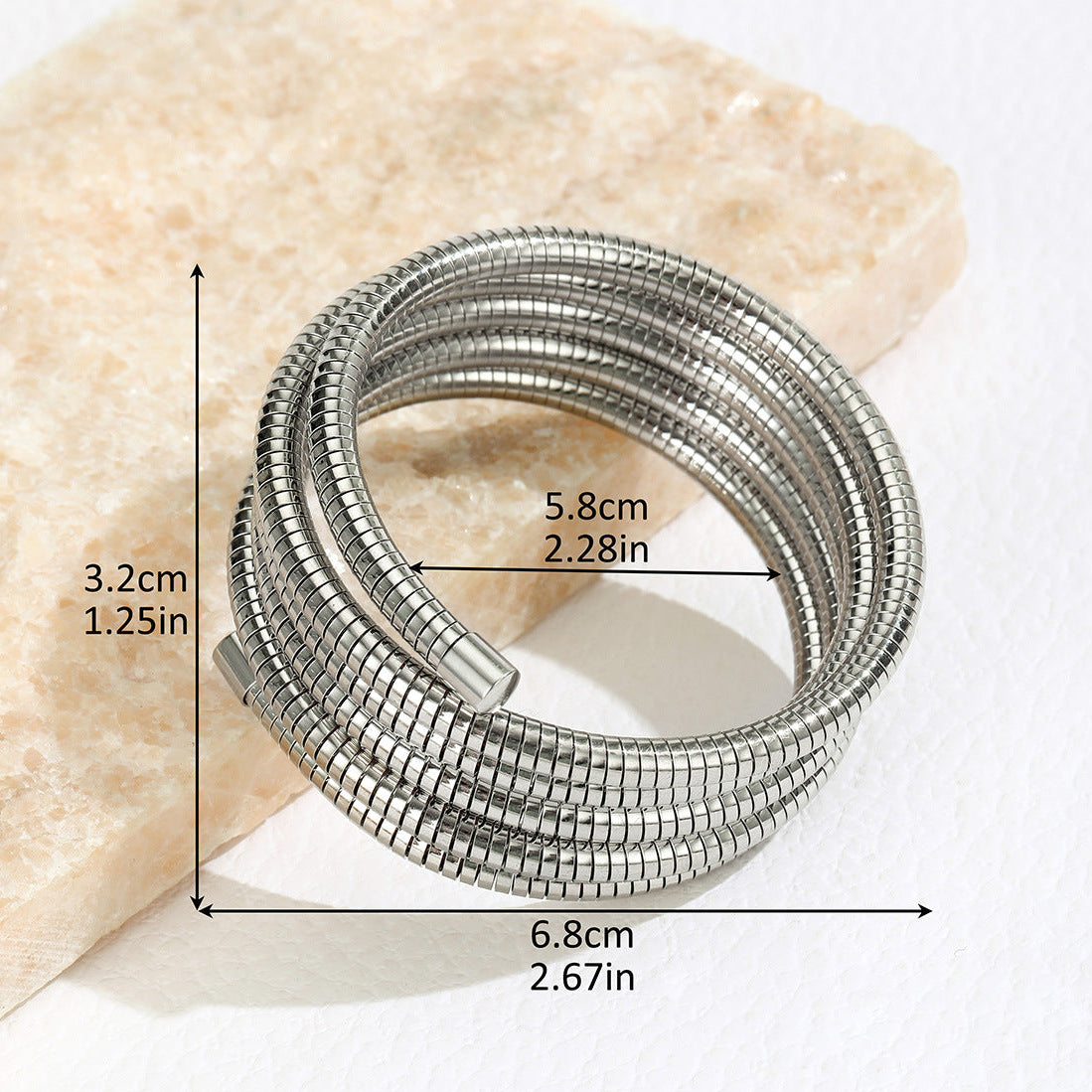 just lil things Artificial Silver Coiled Bracelets