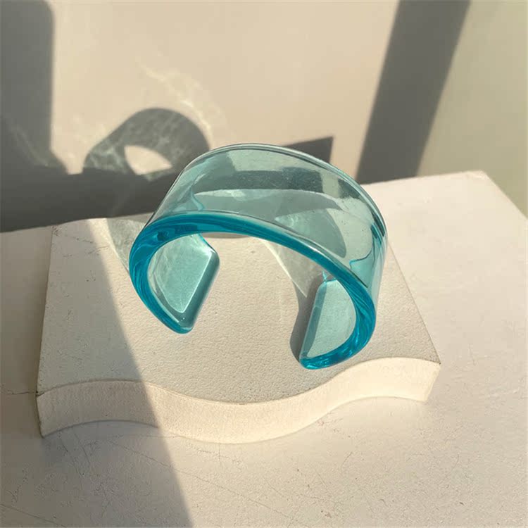 Just lil things Transparent Acrylic Cuff Bracelet – Minimalist Wide Bangle JLTPB0430
