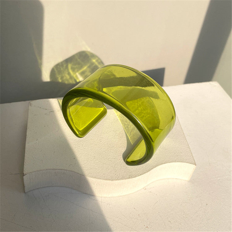 Just lil things Transparent Acrylic Cuff Bracelet – Minimalist Wide Bangle JLTPB0430