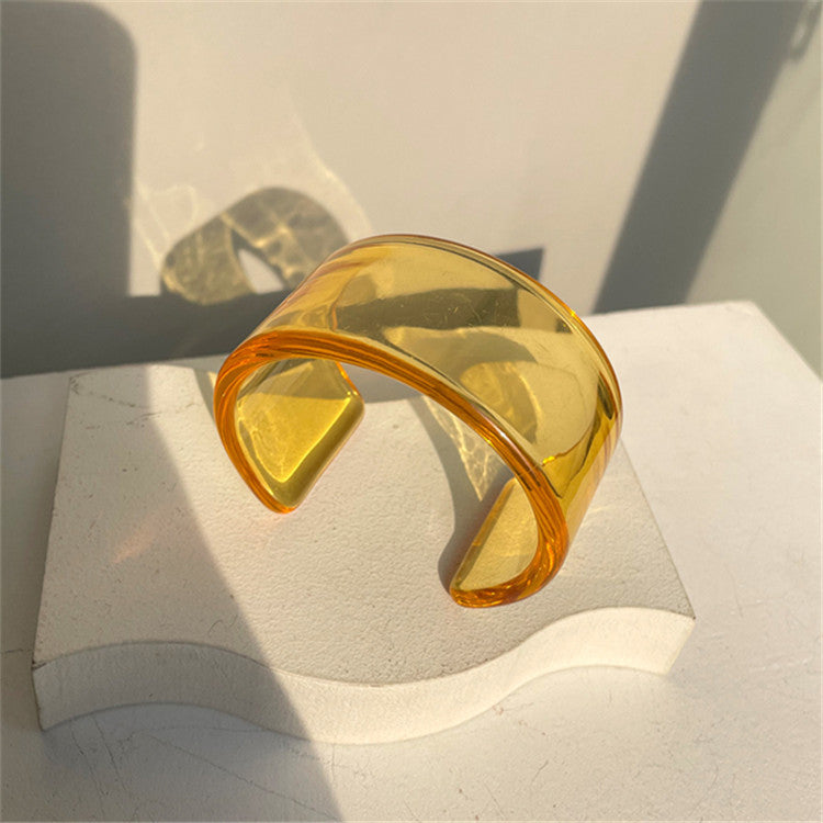 Just lil things Transparent Acrylic Cuff Bracelet – Minimalist Wide Bangle JLTPB0430