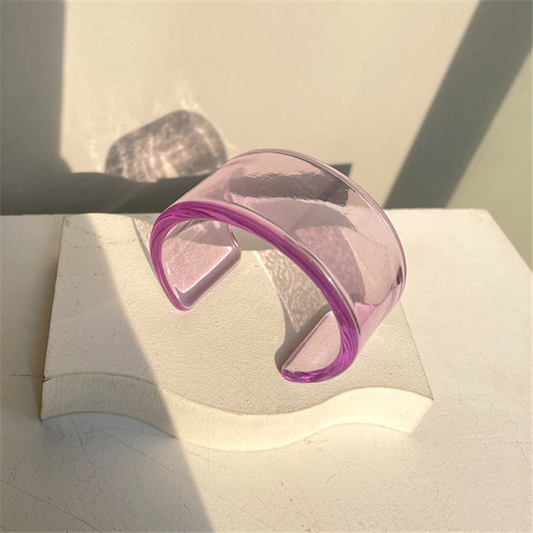 Just lil things Transparent Acrylic Cuff Bracelet – Minimalist Wide Bangle JLTPB0430