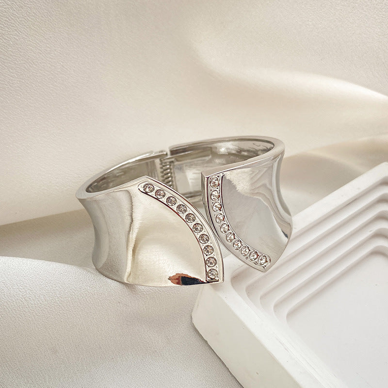 Just lil things Minimalist Silver Cuff Bracelet – Adjustable Open-End Design JLTLB0444