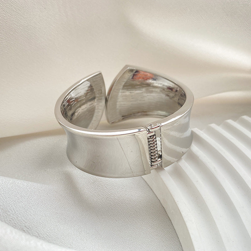 Just lil things Minimalist Silver Cuff Bracelet – Adjustable Open-End Design JLTLB0444