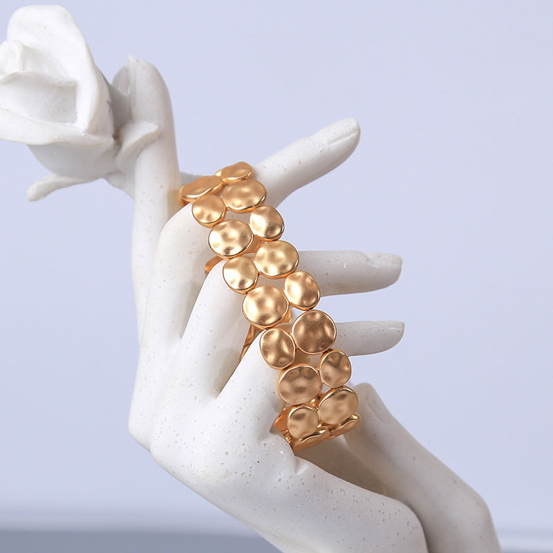 Just Lil Things Artificial Golden Pebble Cluster Cuff –Bracelet jltb0487