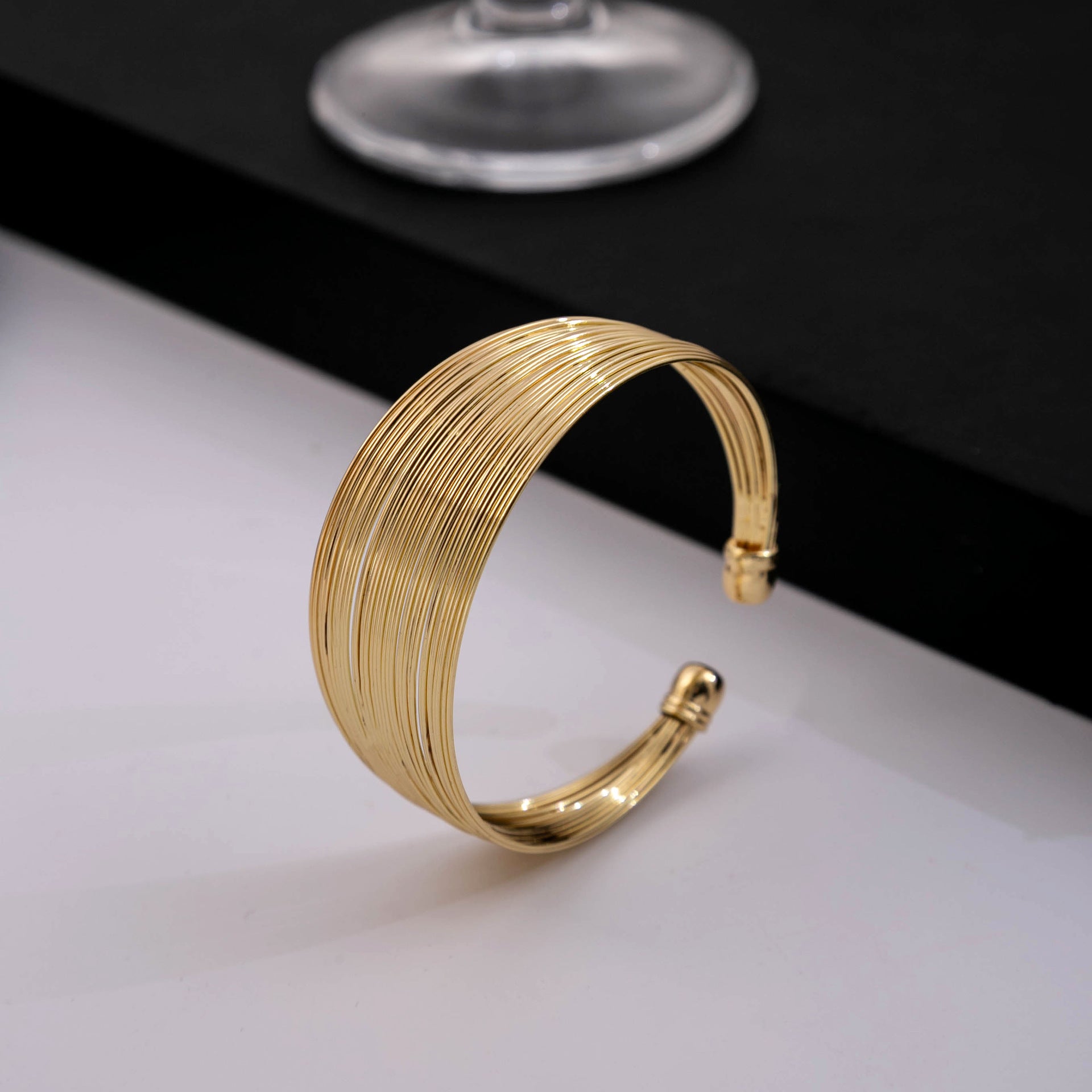JustLilThings Artificial Gold Multi-Strand Cuff Bracelet – Bracelet jltb0499