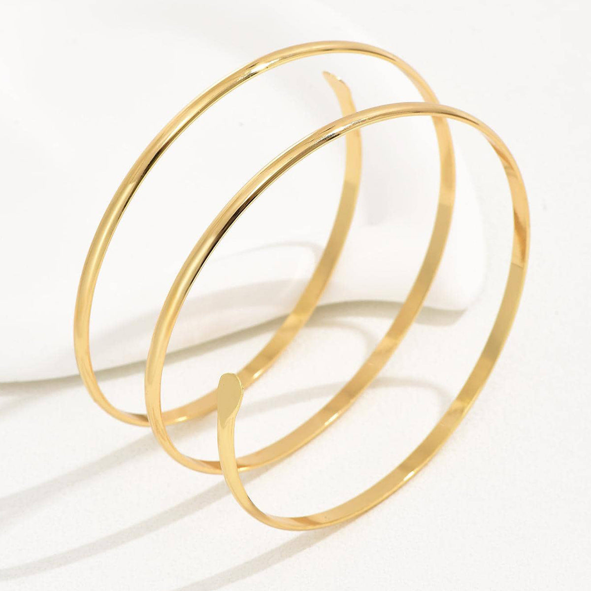 Just Lil Things Artificial Golden Double Hoop Cuff Bracelet jltb0529