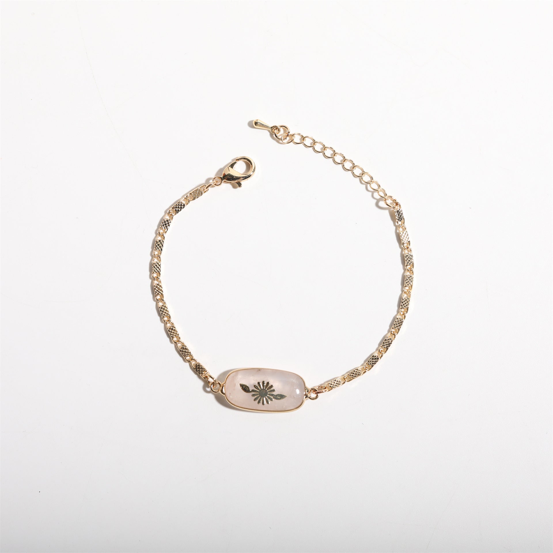 Delicate Floral Charm with Braided Chain – Adjustable Minimalist Design Bracelet JLTB0551