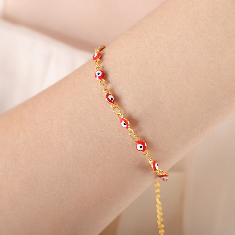 Red Evil Eye Connector Chain Bracelet JLTB0573
