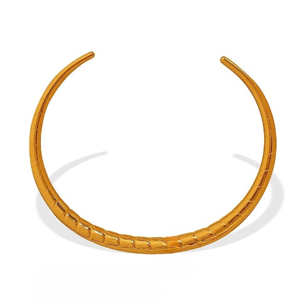 Sculpted Gold-tone Torque Bracelet JLTB0582