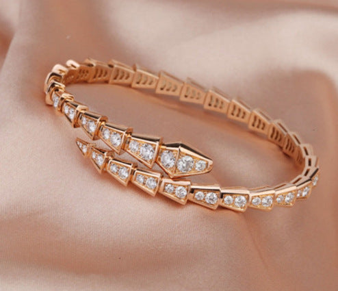 Serpentine Sparkle Bone Rose-Gold Bracelet JLTB0587
