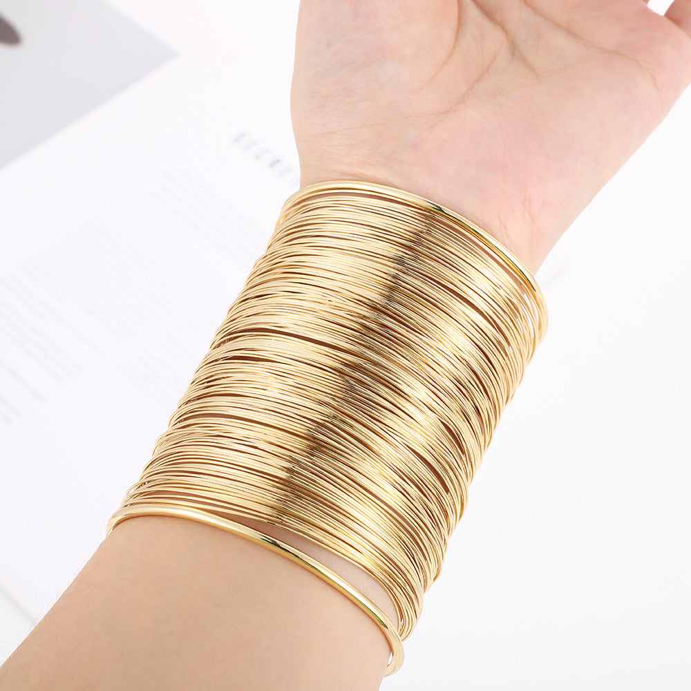 Thin Wire Styled Cuff Rose-Gold Abstract Bracelet JLTB0615