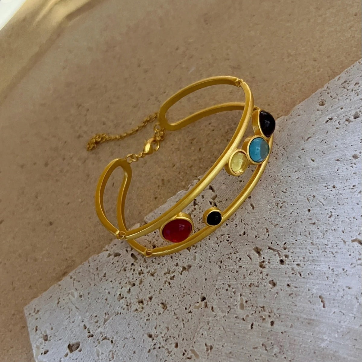 Celestial Spectrum Gem Aurora Styled Cuff Bracelet JLTB0623