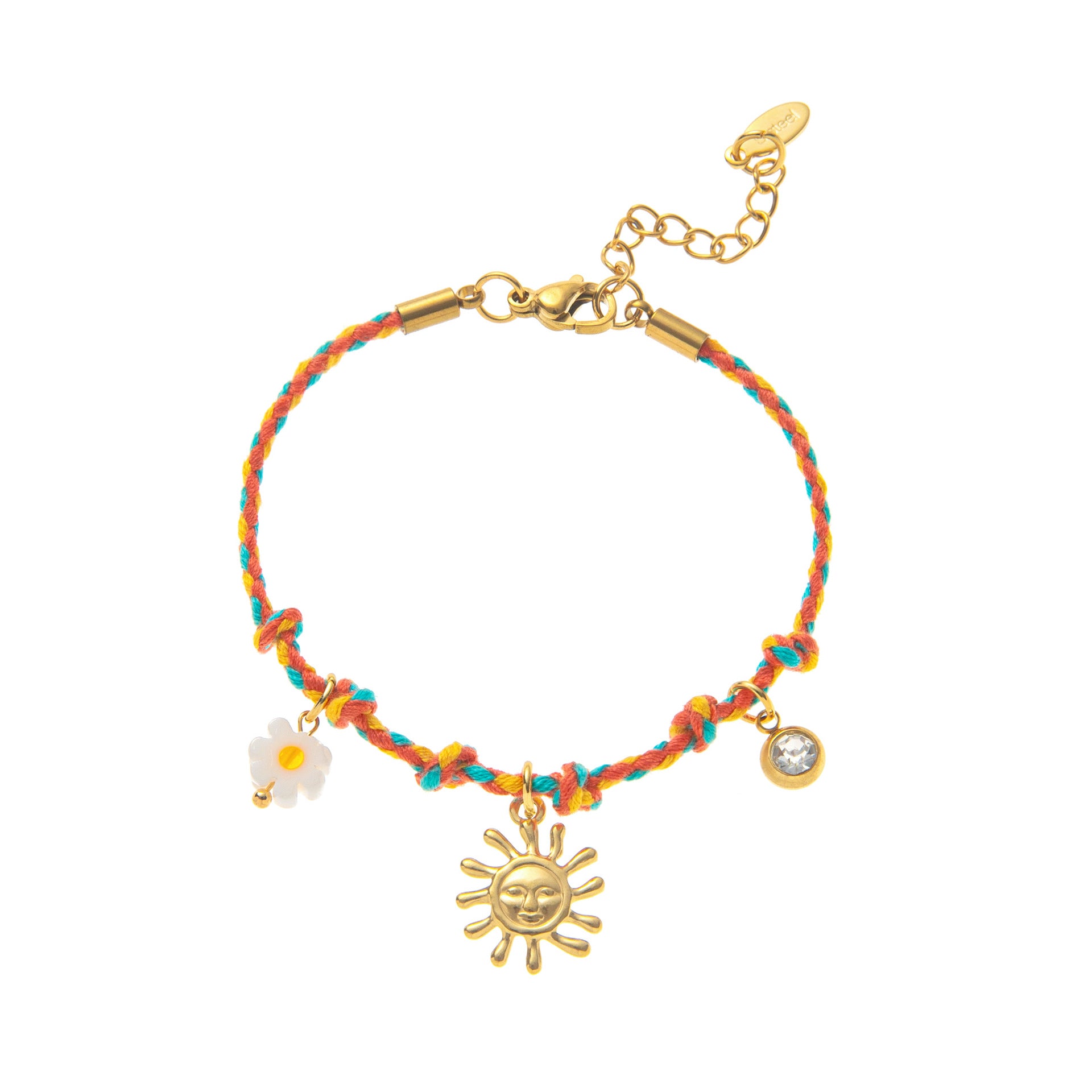 Sunny Blossom Charm Braided Cord Bracelet JLTB0832
