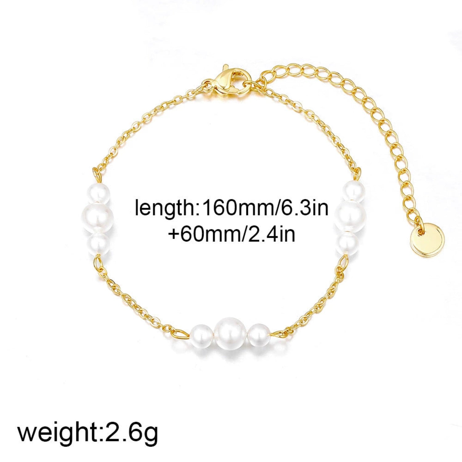Minimalist Pearl Chain Bracelet with Adjustable Extender jltb0992