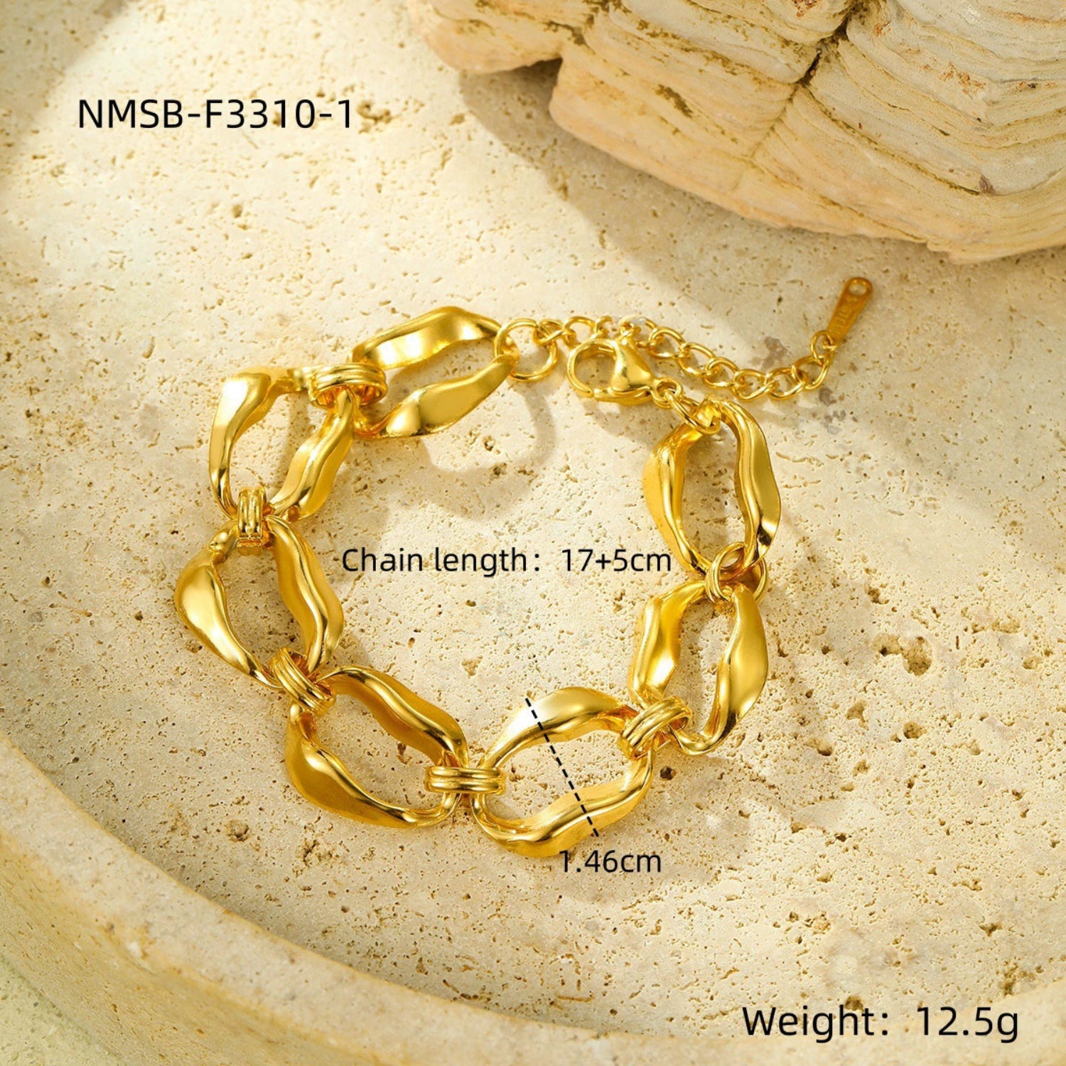 Artisan Gold Toggle Chain Bracelet JLTB0993