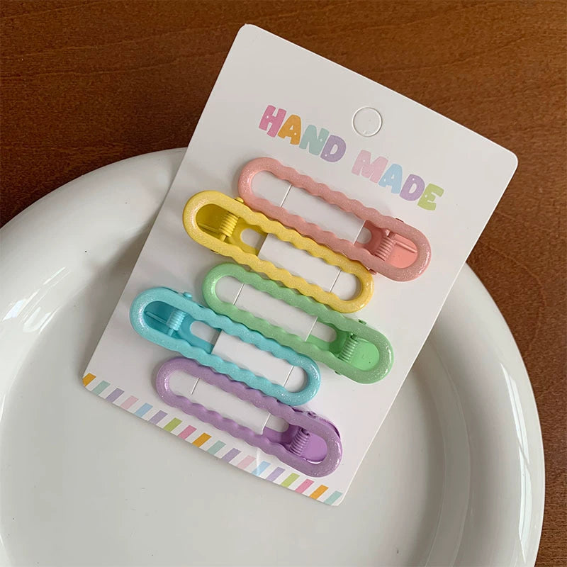 Summer candy-colored duckbill clip colorful dopamine girl hairpin makeup face wash side clip metal oil drop duck clip jltc0070