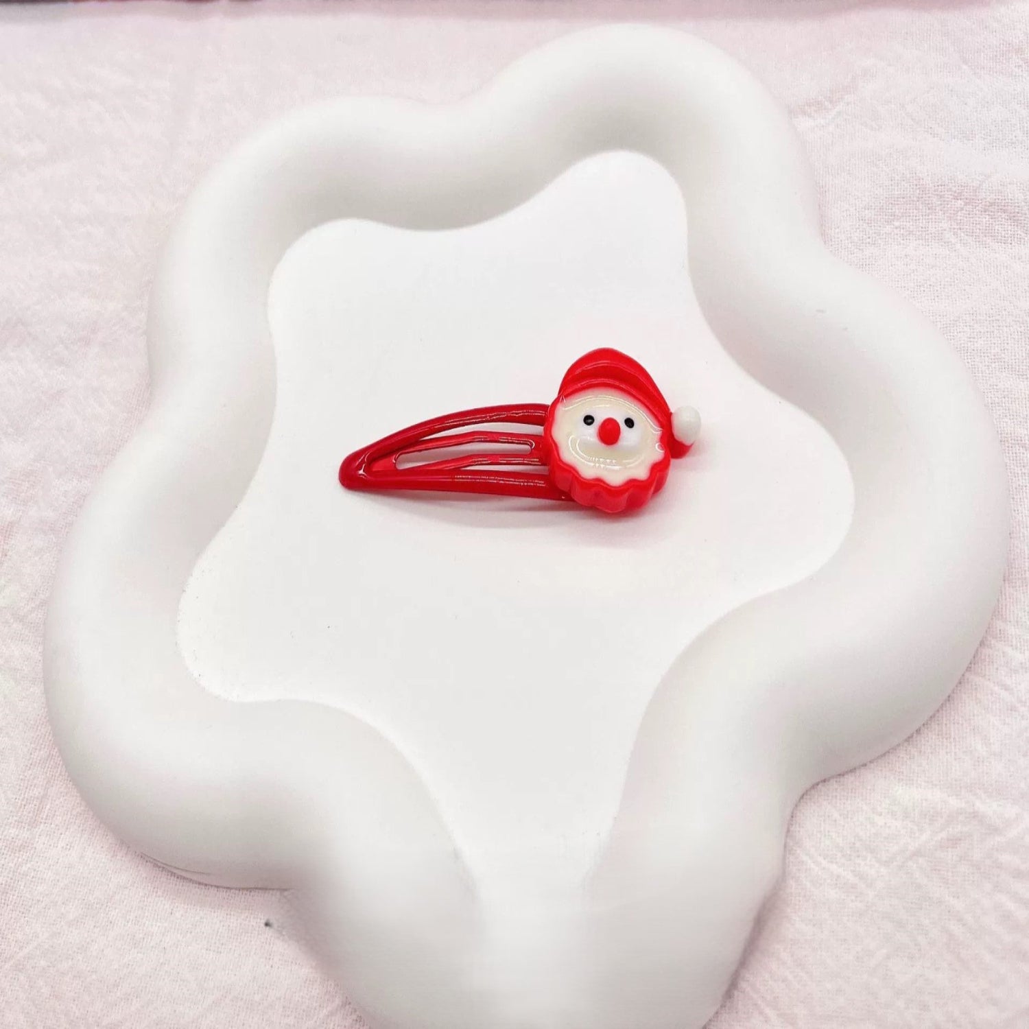 Just Lil Things Santa Claus Hair Clip – Festive Red Snap Pin for Kids & Girls jltc0097