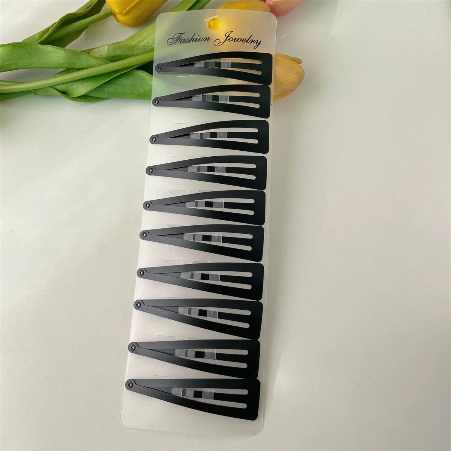 10-Piece Black Matte Triangular Clips JLTC0145