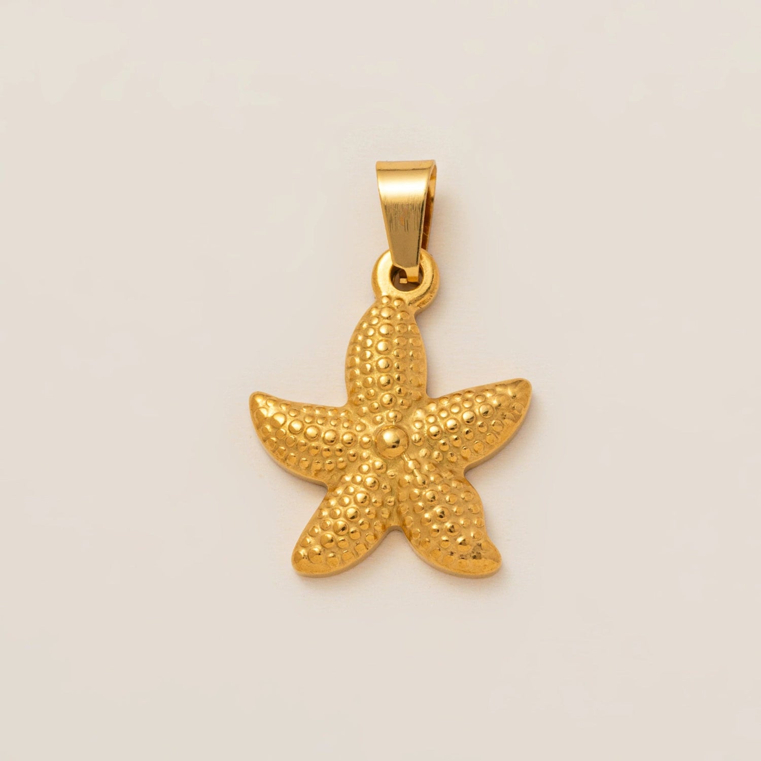 Just Lil Things Gold Starfish Charm Textured Ocean Inspired Pendant jltch0048
