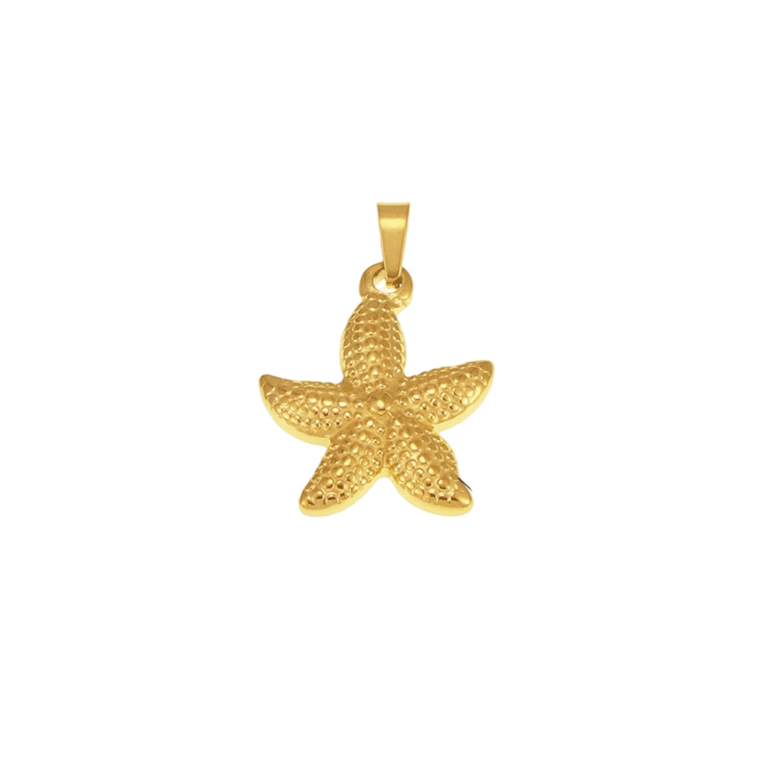Just Lil Things Gold Starfish Charm Textured Ocean Inspired Pendant jltch0048