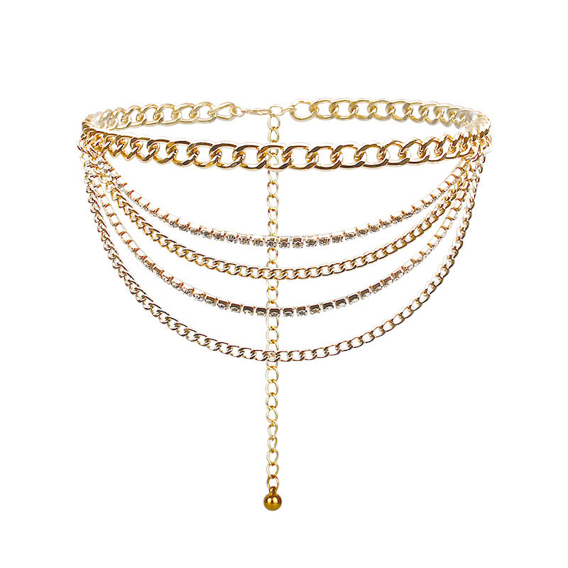Multi-layer hip-hop punk street style accessories waist chain for women