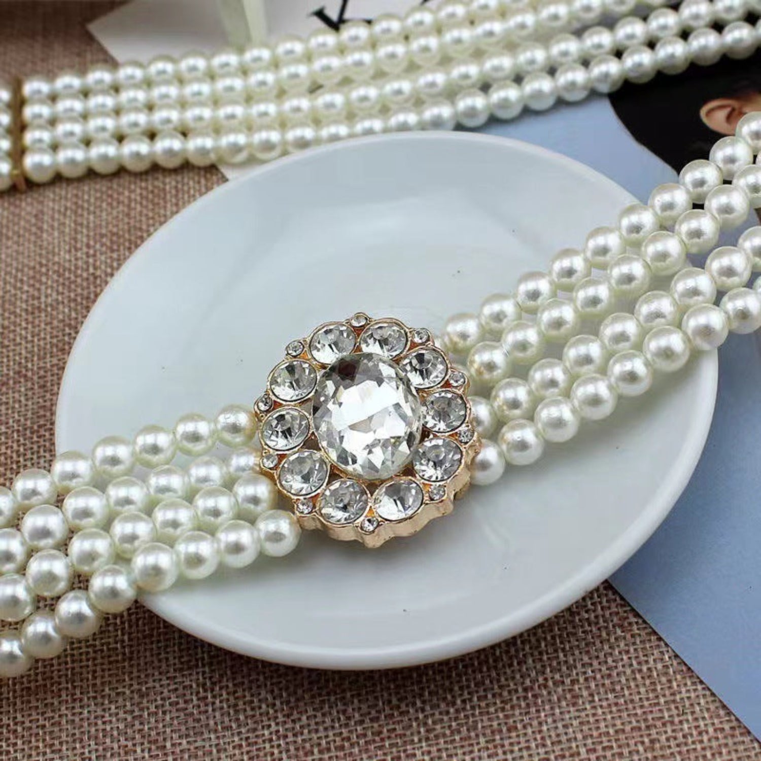 Pearl elastic versatile fashion temperament dress girdle