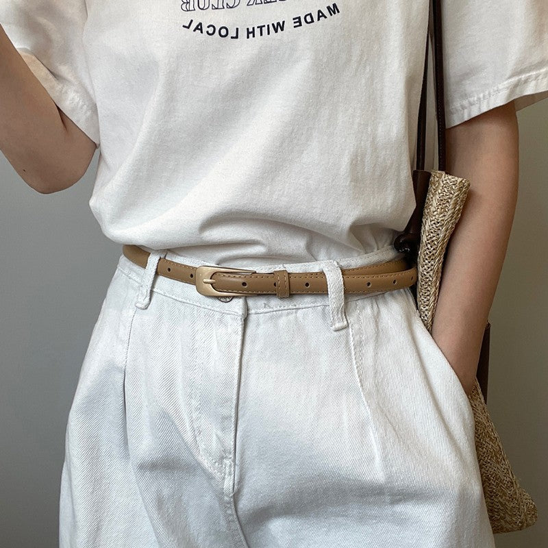 Retro small belt for female students, simple and versatile