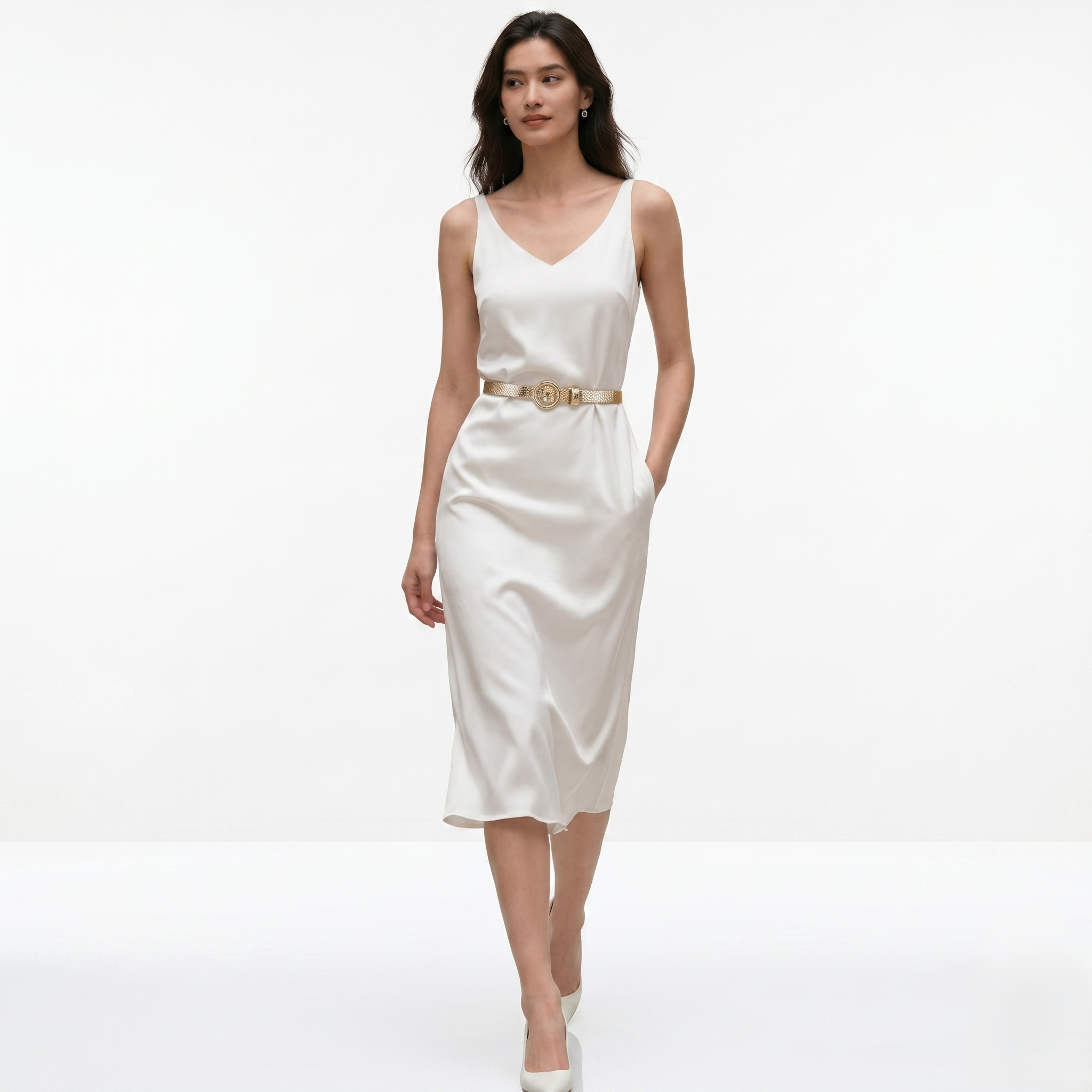 Rectangle Buckle Lizard Texture Belt JLTHB0291