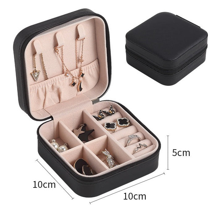 Travel Jewelry Organizer Case - Compact Storage Box for Rings, Earrings, and Necklaces