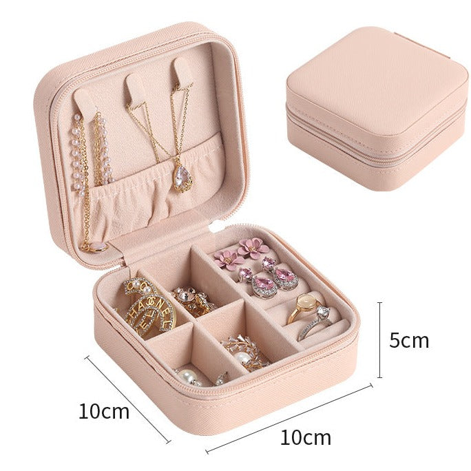 Travel Jewelry Organizer Case - Compact Storage Box for Rings, Earrings, and Necklaces