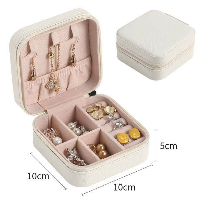 Travel Jewelry Organizer Case - Compact Storage Box for Rings, Earrings, and Necklaces