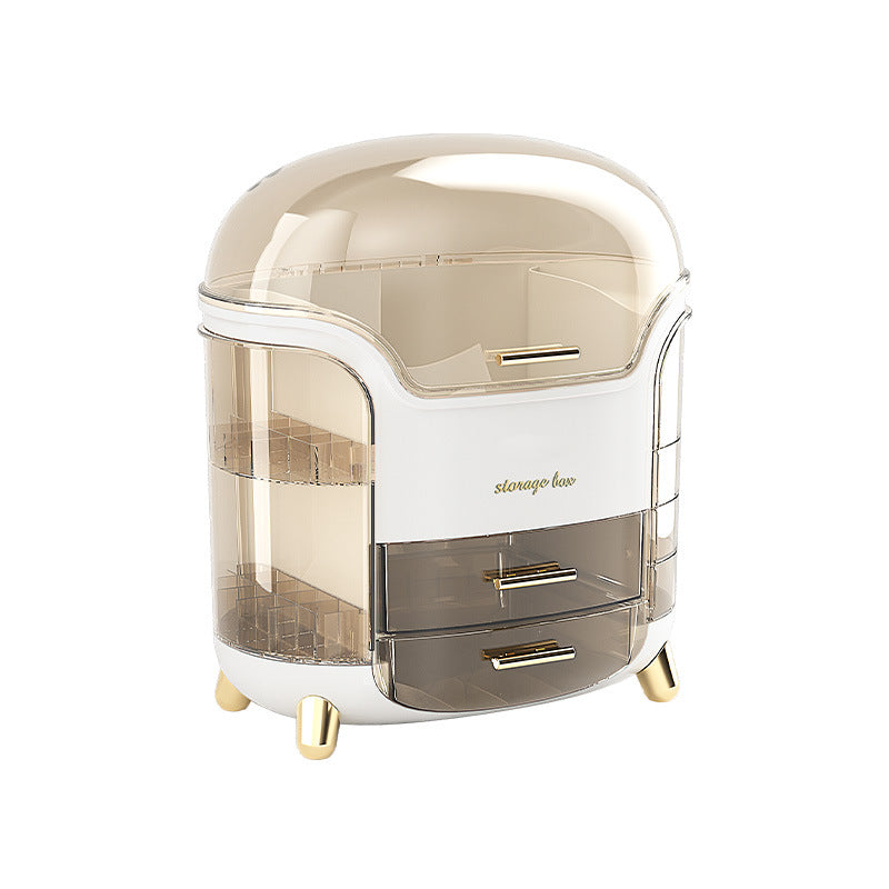 Organizer with Dustproof Cover - Luxurious Cosmetic Storage Tower for Skincare and Beauty Essentials