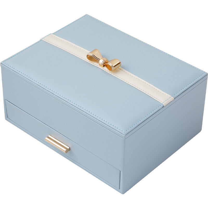 jewelry storage box bow double layer large capacity jewelry box necklace ring earrings hand jewelry box