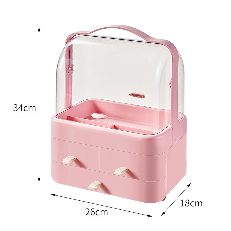 Bedroom dustproof cosmetics large capacity home bathroom desktop organization dressing table lipstick skin care